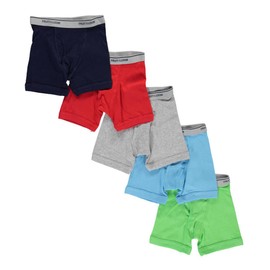 Fruit of the Loom 5 Pack Assorted Print & Solid Boxer Briefs, Solids - Assorted (Pack of 5), 4T