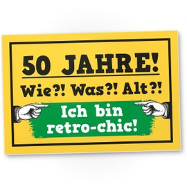 DankeDir! 50 Jahre Retro Chic - Kunststoff Schild 30 x 20 cm - Männer & Frauen Geschenk 50. Geburtstag Geburtstagsgeschenk - Partydeko 50er Geburtstagsdeko Geschenkidee Geburtstagskarte