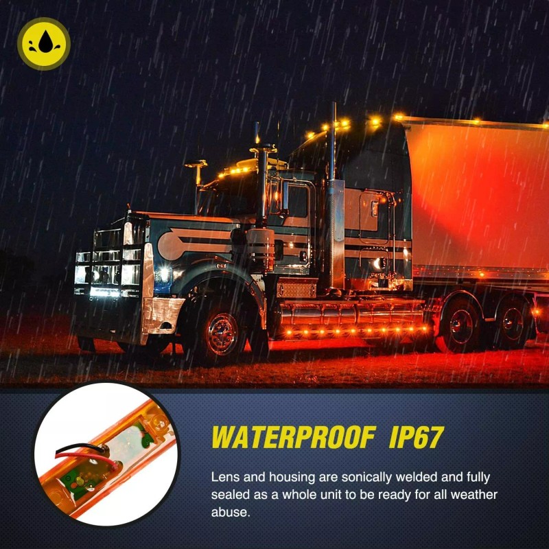 Nilight 4PCS 3.9" Led Trailer Light Amber & Red Truck