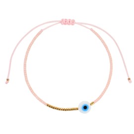 KELITCH Evil Eye Friends Bracelet Hand-Woven Thin Beads Stackable Jewellery for Women, Glass