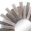 Stonebriar Large Round 32" Wooden Sunburst Wall Mirror with Attached