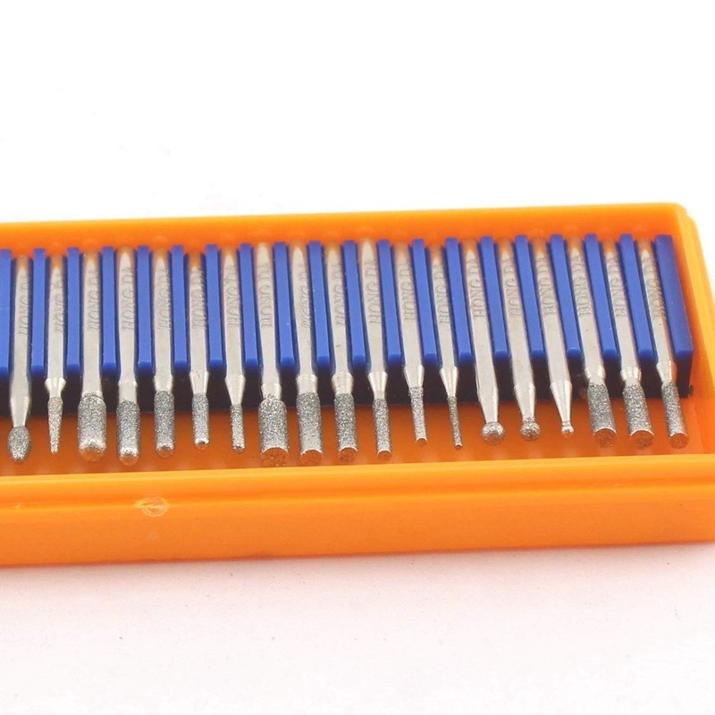 JINGLING Diamond Grinding Head Set Carving Bur Rotary Bit for