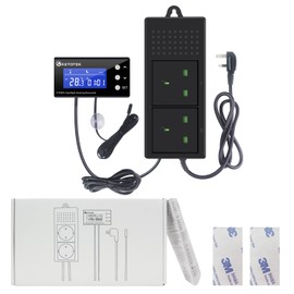 KETOTEK Digital Dimming Thermostat Reptile Day and Night Timer, PID Thermostat Plug Socket Dimmer Temperature Controller for Heat Lamp Terrarium Vivarium Aquarium with Waterproof Sensor Probe