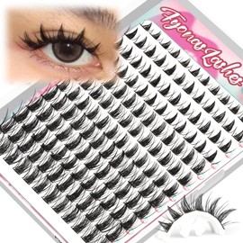 Fyonas Manga Lash Clusters Wispy Eyelash Clusters 144Pcs D Curl Cluster Eyelash Extensions Natural Look 8-16mm Fairy Spiky Individual Lashes with Anime Style (Puppy Love)