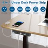 BTU Under Desk Power Strip with Surge Protection, Mountable Power