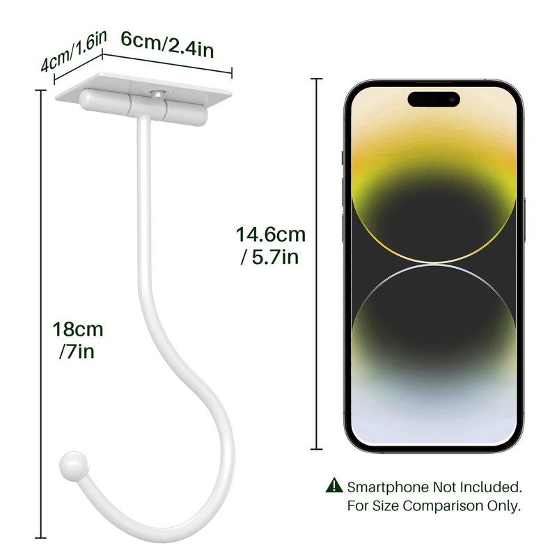 Josmimic White Banana Hanger Hook Under Cabinet: Adhesive Banana Holder,