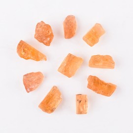 QNAVIC 10pcs Raw Imperial Topaz Gemstone, Chakra Healing Stones, Rough Crystals and Gemstone, Birthstone Crystal for Jewelry Making Supplies, Gift for her, DIY Crafts, Loose Gemstones