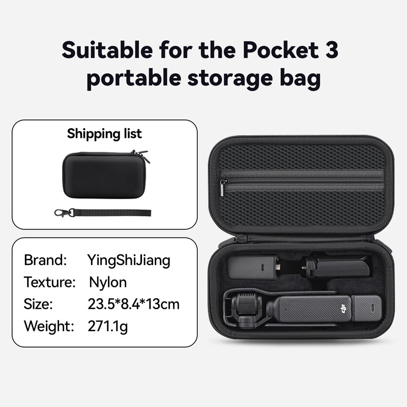 YINGSHIJIANG Osmo Pocket 3 Case,Perfect Fit Portable PU Storage Pouch