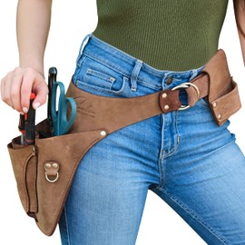 Leather Garden Utility Belt for Women - Florist Tool Holster, Gardening Apron - Gift Box Included, Hammer Holder