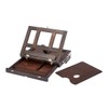 KINGART Adjustable Wood Espresso Stained Desk Table Easel with Storage