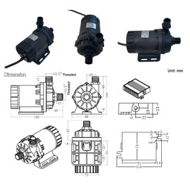 SHYSKY Powerful 24V 120W Micro Brushless DC Water Pump DC60E-24120S-1, Submersible Water Pump, Lift 39ft Flow 1003GPH, Low Noise, For Industrial, Yacht Cooling Circulation, No Self-Priming