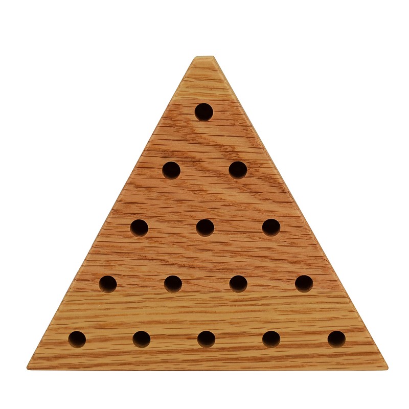 Solid Oak Wooden Peg Game Tricky Triangle, Classic Wooden Brain