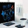 Arttown Blue Orange Gamepad Bathroom Sets with Shower Curtain and