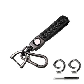 TOUFEIYUAN Keychain, Stylish, Perfect for Car Keychains, PU Leather, Car Keychain, Lost Prevention, Unisex, Black