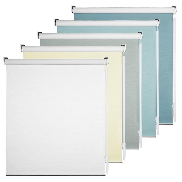 100% Blackout Roller Window Shades, Striped Jacquard Window Blinds with