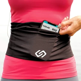 Sporteer Versaflex Running Belt, Travel Money and Passport Belt, Workout Waist Pack for Large Phones and Personal Items (Black, Large)