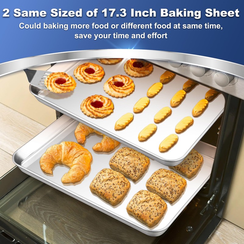 P&P CHEF 17.3 Inch Baking Cookie Sheet, Oven Pan Tray
