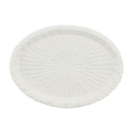 Mud Pie 12 1/2" x 17" Woven Ceramic Platter, White