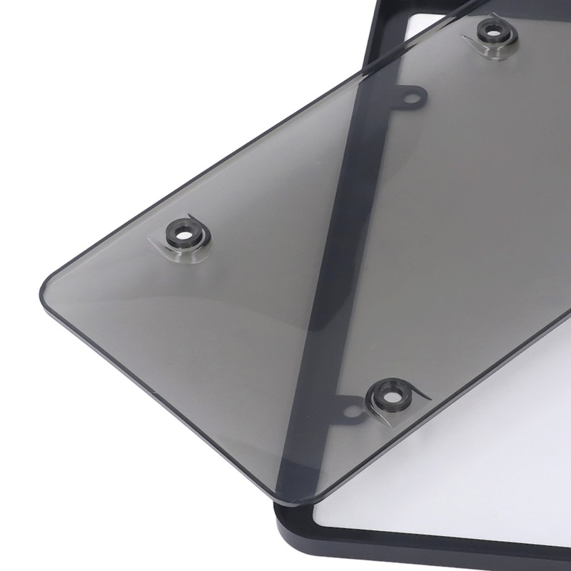 License Plate Frame Cover Set Standard Fit Smoky UV Resistant