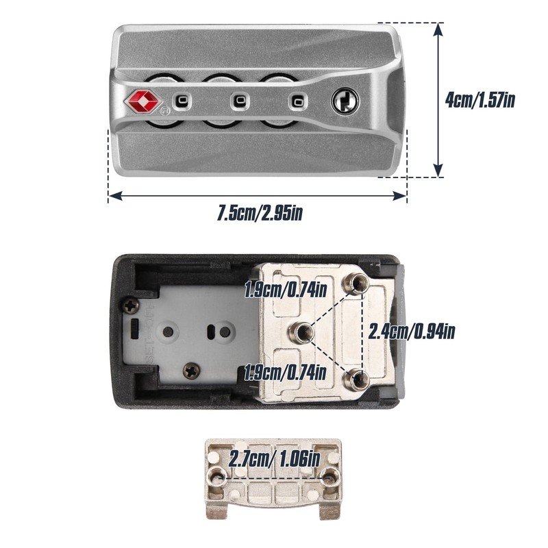 Volein 2 pcs Customs Locks for Luggage, TSA007 Authentication Security