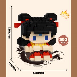 Nezha Ao Bing Series Mini Blocks Toy,Cute Anime Figures Toys Desk Accessories,for Kids, Ages 6+ - Collectible Movie Cartoon Character Gift Idea (Little Nezha292pcs)