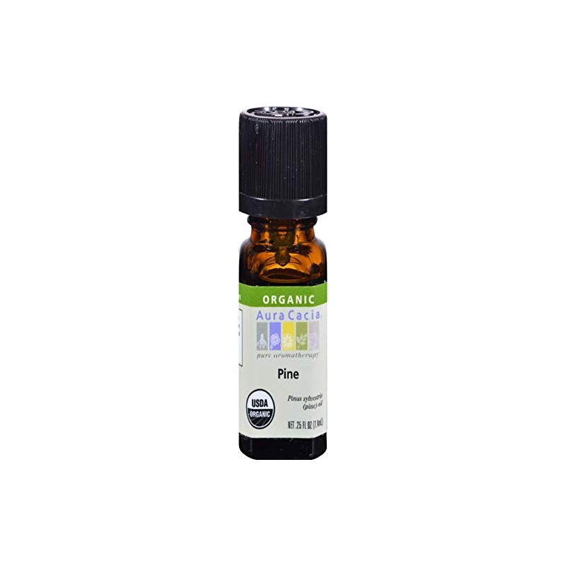 Aura Cacia Aromatherapy 100% Organic Essential Oil, Pine - 0.25