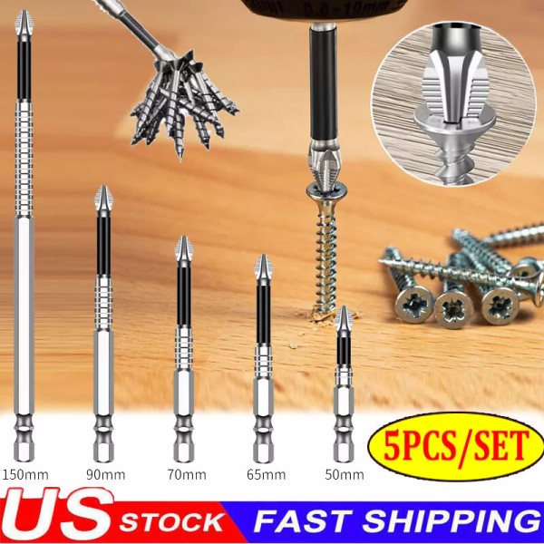Unbranded 5PCS High-Magnetic Screwdriver Drill Bit,Strong Magnetic Durability Drill Bit
