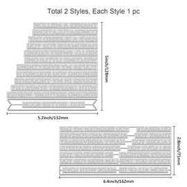 ORIGACH 2 Pcs Inspirational Sentiments Words Hot Foil Plate Positive Words Metal Foil Plates Embossing Template for Card Making DIY Scrapbooking Photo Album Decorative