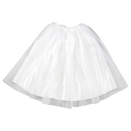 Artec 14640 Satin Frilly Skirt, White, Cosplay, Recitals, Play Parties, Handmade Costume, Easy for Children