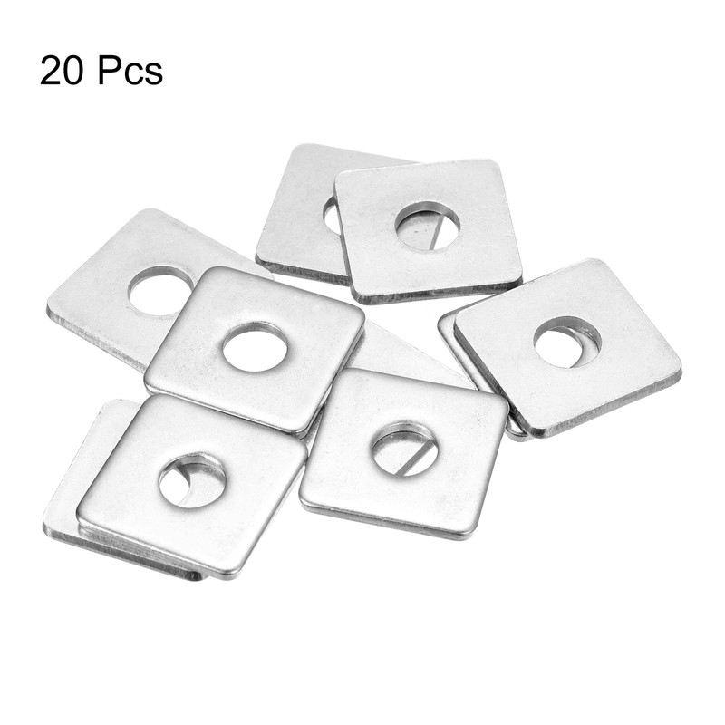 sourcing map Square Washer, 20Pcs M10x30x30x3mm 304 Stainless Steel Square