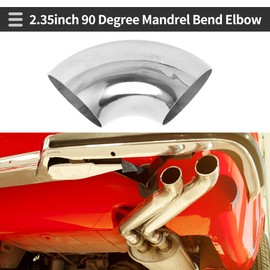 Motoforti 90 Degree Mandrel Bend Elbow Car Modified Exhaust Pipe Tubing Piping 2" Inch OD Thickness 2mm/14GA 51x125x2mm SS316 Stainless Steel Silver Tone