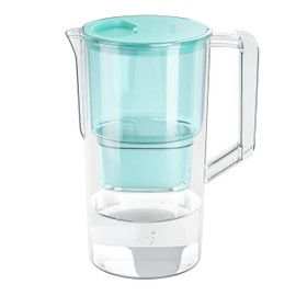 Wessper Wasserfilterkanne 2.5 L Kompatibel Mit Brita Maxtra, Wasser Filtersystem zur Reduzierung von Kalk, Chlor | Inklusive 1 Wasserfilterkanne + Wasserfilter -Kartusche weiß/Minze