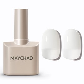 MAYCHAO 15ML Gel Nail Polish 1Pc Jelly Milky White Gel Polish Soak Off UV LED Transparent Nail Polish Nail Art Starter Manicure Salon DIY at Home, 0.5 OZ