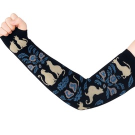 Neko Friend Arm Sleeves Cat UV Protection Cooling Sun Sleeves for Men Women Youth (Black, Standard)