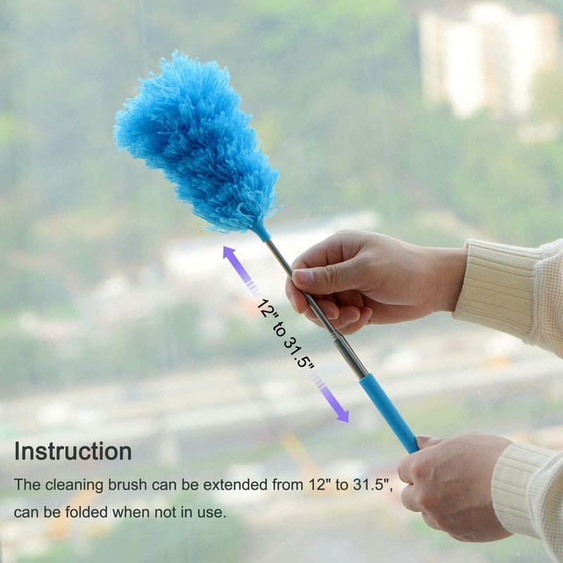 sourcing map Microfiber Cleaning Duster, 14 to 35 Inch Washable