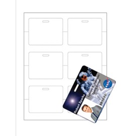 Print-Ready Name Badge Card (No-Tear Waterproof), 3-1/2" x 2-3/4", 6-UP on 8-1/2" x 11" White Synthetic 10-Mil Paper - 25 Sheets (150 Cards)