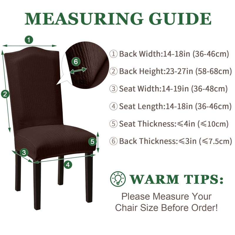 Sufdari Dining Chair Covers Set of 6 - Non-Slip Spandex