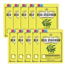 Forderskin Superfood Real Veggie Farm Double Shot Mask 23ml (10 sheets) Olive / 포더스킨 슈퍼푸드 리얼 베지팜 더블 샷 마스크 23ml (10매) 올리브