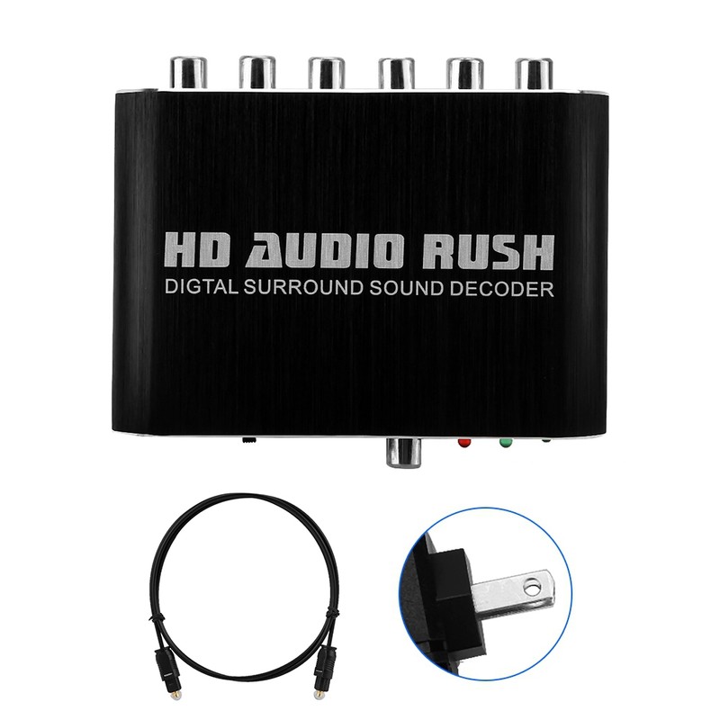 5.1 CH RCA Digital Fiber optic Coaxial to Analog Audio