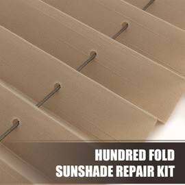 RV Pleated Shade Repair Kit, Pull Cord Installation Spring Pulley Plug Threader, Portable Quick Repair Modification Conversion Honeycomb Curtain Accessories, Universal for Most RVs (Brown)