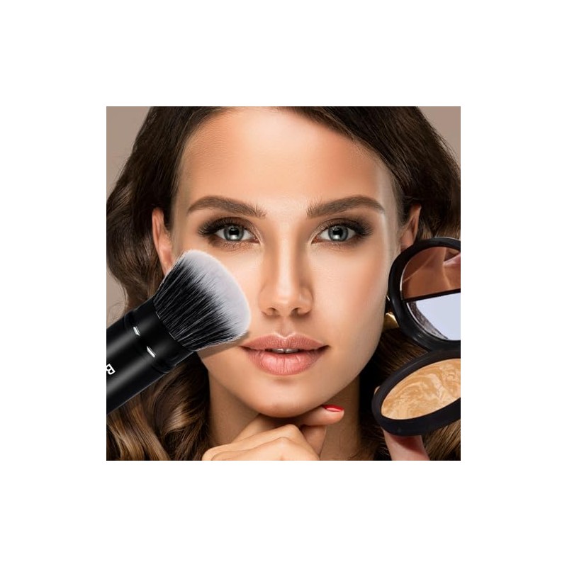 Banidy Brocha Maquillaje Kabuki Brochas Faciales Retráctiles Viajes Rubor Portátil