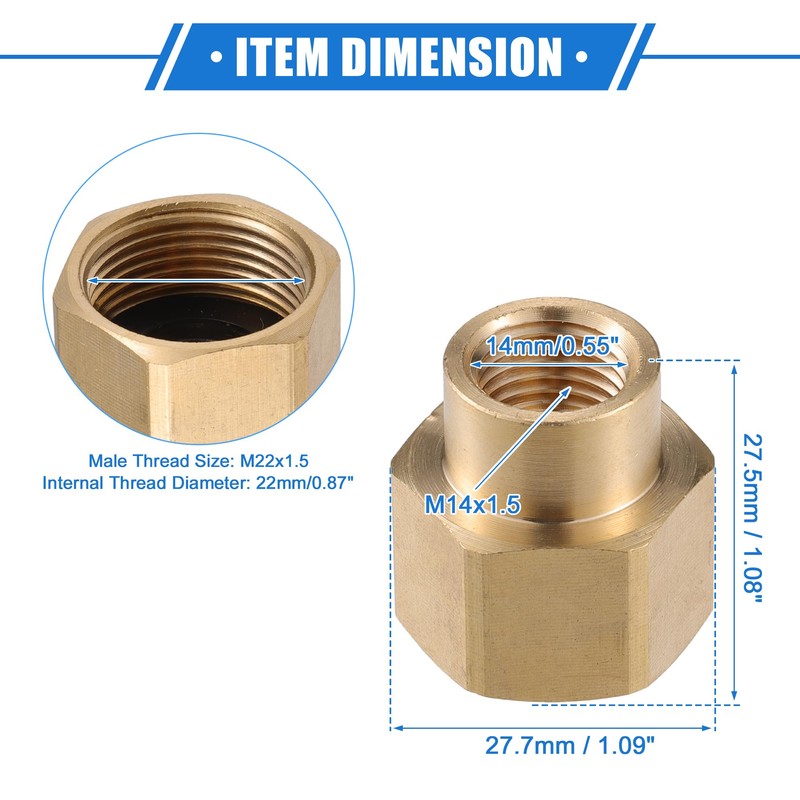 X AUTOHAUX Pressure Washer Connector, M22x1.5 Female to M14x1.5 Female