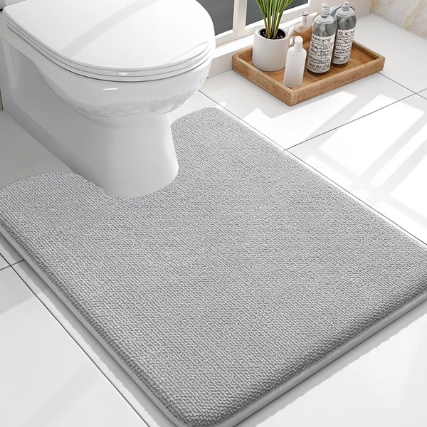 OLANLY Toilet Rugs U-Shaped 24x20, Extra Soft Absorbent Thick Memory