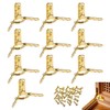 10Pcs Box Hinge,Case Furniture 90 Degree Folding Support Hinges for