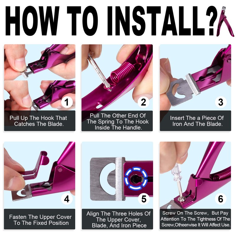 Elegant Violet Red Premium Adjustable Stainless Steel Artificial Acrylic Fake