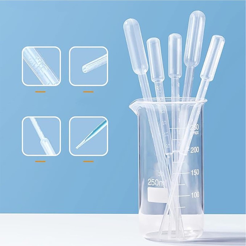 100 pieces 5 ml disposable transfer pipette made of plastic,