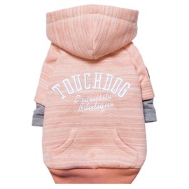 TOUCHDOG 'Hampton Beach' Designer Fashion Ultra-Plush Sand Blasted Pet Dog Hooded Sweater Hoodie, Small, Pink