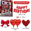 Red Birthday Balloon Set with Heart Foil Balloon - Romantic