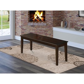 HomeStock Urban Upmarket Dining Bench 57" W x 15" D x 7.5" H, Solid Wood Bench in Rich Oak Finish, Stylish and Durable for Dining Room or Entryway