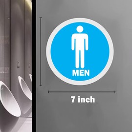7 Inch Men Women Toilet Decals Restroom Commercial Stickers Blue Men Pink Women Bathroom Door Signs Stickers Washroom WC Sign for Business,Restaurants,Offices 2 Pcs
